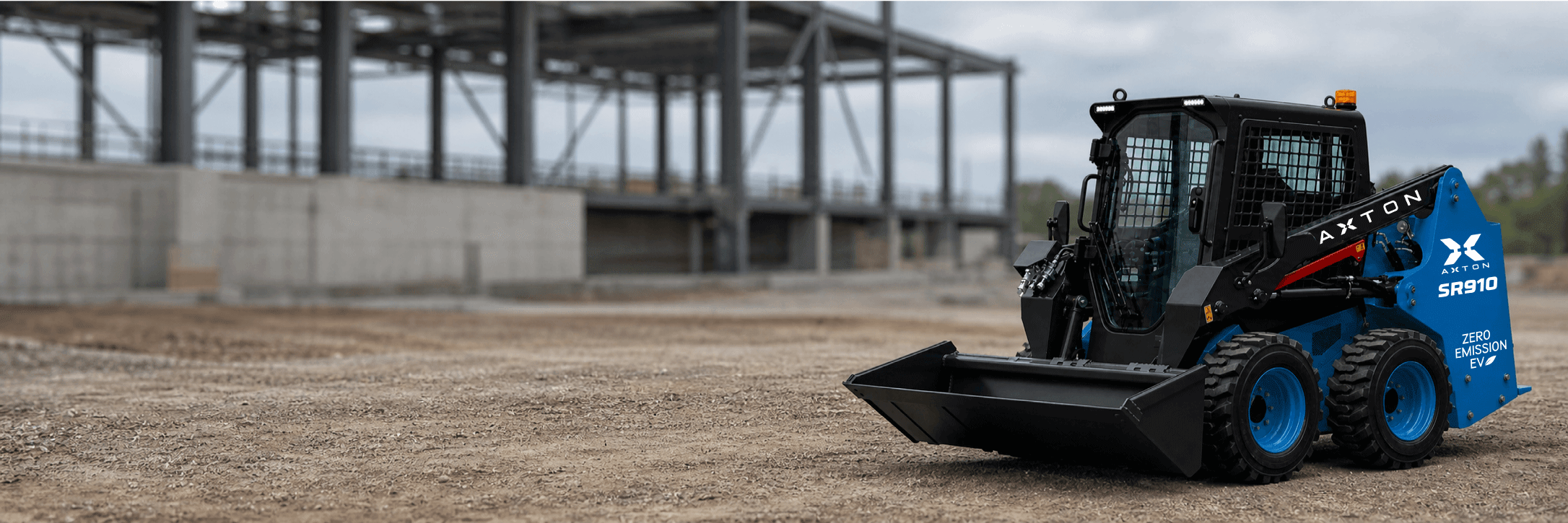SR910 Electric Compact Skid Steer on a job site